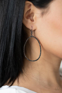 OVAL-ruled!- Black Paparazzi Earrings