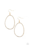 OVAL-ruled - Gold Paparazzi Earrings