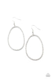 OVAL-ruled! - White Bling Paparazzi Earrings