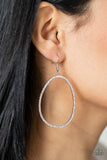 OVAL-ruled! - White Bling Paparazzi Earrings