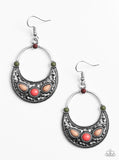 Paleo Paradise - Multi Orange Paparazzi Earrings