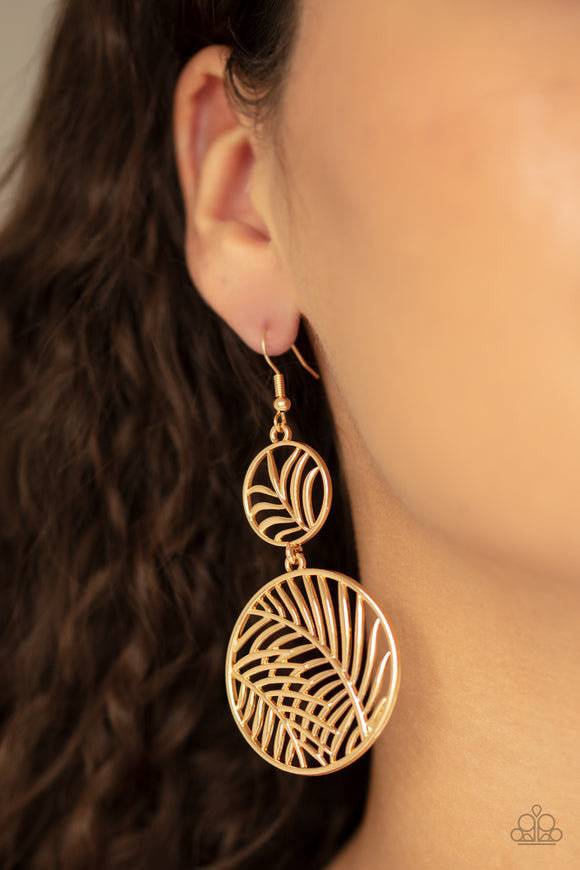 Palm Oasis - Gold Paparazzi Earrings