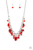 I Want to Sea the World - Red Paparazzi Necklace Set