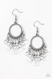 Paradise Palace - White Paparazzi Earrings