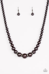 Party Pearls - Gunmetal Paparazzi Necklace