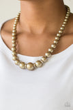 Party Pearls - Brass Paparazzi Necklace