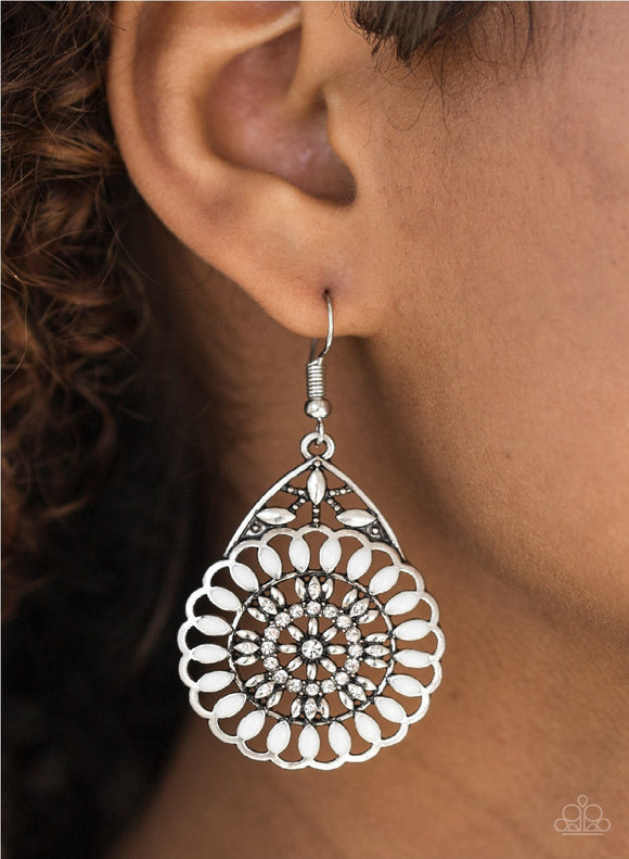 Perfectly Paradise - White Paparazzi Earrings