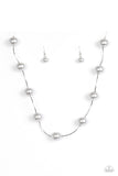 Perfectly Polished Pearls - Silver Paparazzi Necklace