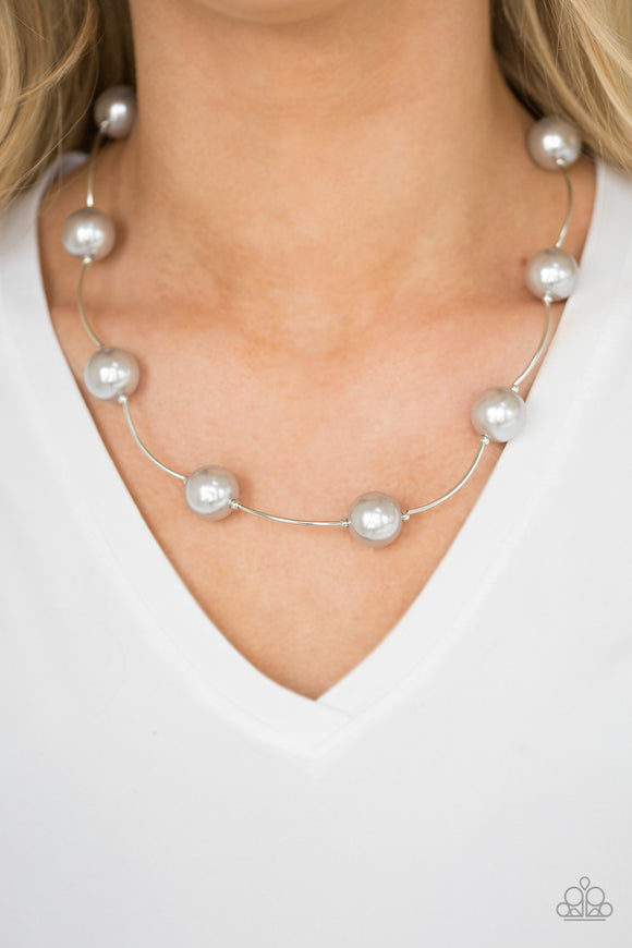 Perfectly Polished Pearls - Silver Paparazzi Necklace