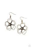 Petal Power - Brass Paparazzi Earrings