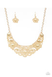 Petunia Paradise - Gold Paparazzi Necklace