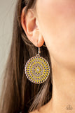 Pinwheel and Deal - Yellow Paparazzi Earrings