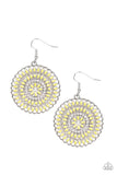 Pinwheel and Deal - Yellow Paparazzi Earrings