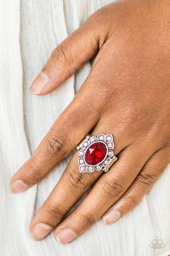 Power Behind The Throne - Red Paparazzi Ring