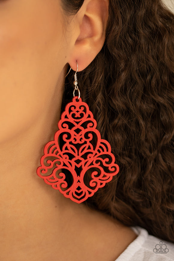 Powers of ZEN - Red Paparazzi Earrings