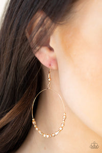 Prize Winning Sparkle - Gold Paparazzi Earrings