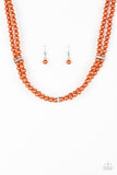 Put On Your Party Dress - Orange Paparazzi Necklace