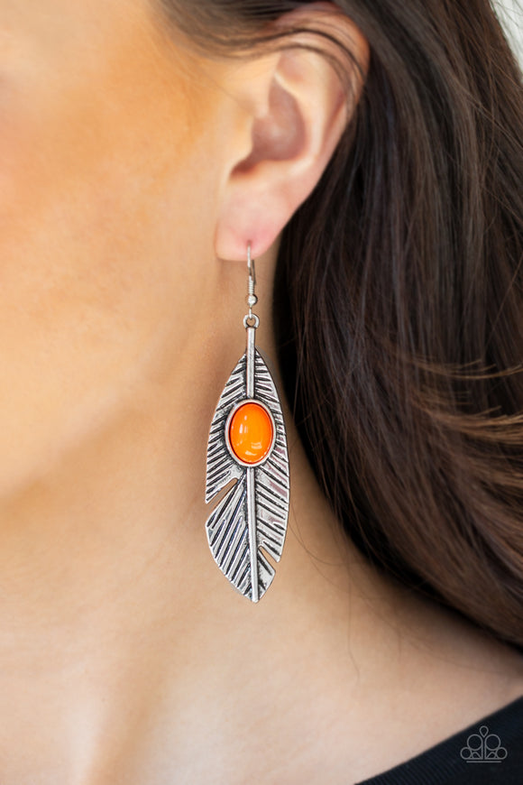 Quill Thrill - Orange Paparazzi Earrings