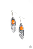 Quill Thrill - Orange Paparazzi Earrings