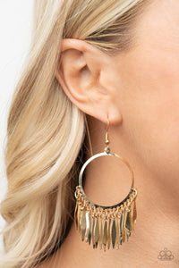 Radiant Chimes - Gold Paparazzi Earrings