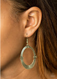 Radiantly Rural - Brass Paparazzi Earrings