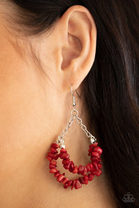 Rainbow Rock Gardens - Red Paparazzi Earrings