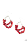 Rainbow Rock Gardens - Red Paparazzi Earrings