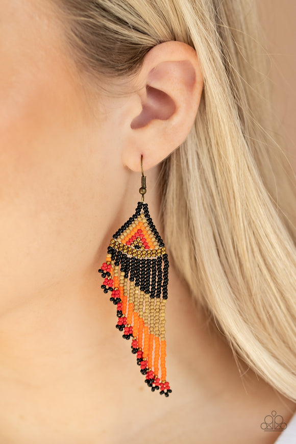 Rainbow Winds - Black Seed Bead Paparazzi Earrings