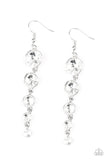 Raining Rhinestones - White Bling Paparazzi Earrings