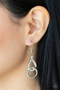 Red Carpet Couture - White Bling Paparazzi Earrings