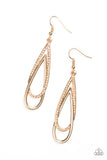 Reign Storm - Gold Paparazzi Earrings