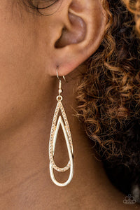 Reign Storm - Gold Paparazzi Earrings