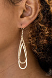 Reign Storm - Gold Paparazzi Earrings