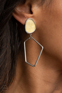 Retro Reverie - Yellow Clip-on Paparazzi Earrings