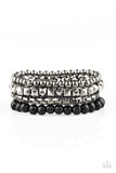 Retro Rocker - Black Gunmetal Paparazzi Bracelet