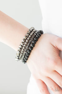 Retro Rocker - Black Gunmetal Paparazzi Bracelet