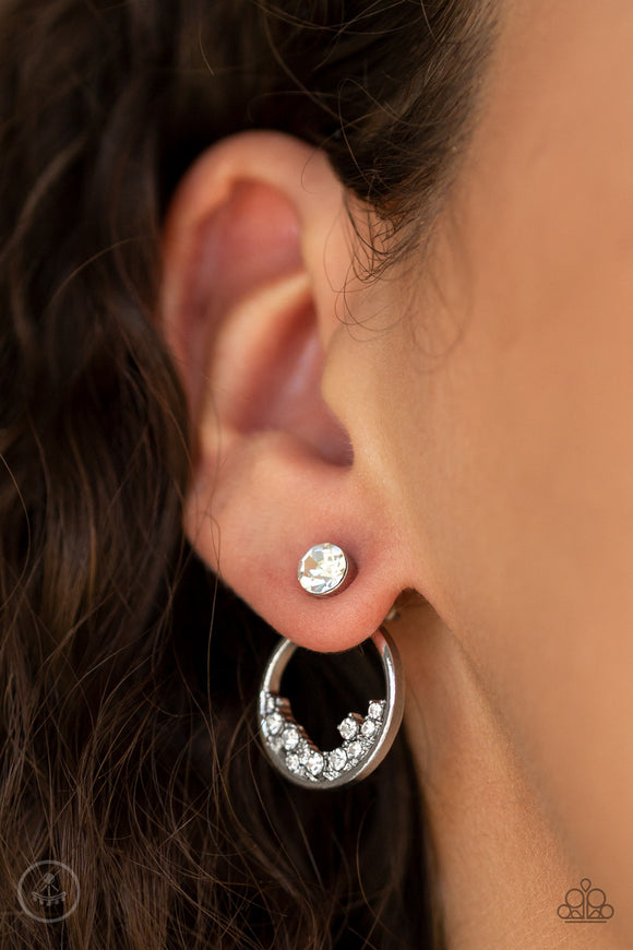 Rich Blitz - White Bling Paparazzi Earrings