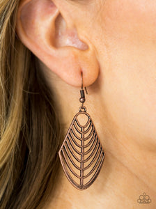 Right On Tracker - Copper Paparazzi Earrings