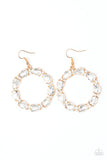 Ring Around The Rhinestones - Gold Paparazzi Earrings