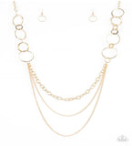 Ring Down The House - Gold Paparazzi Necklace