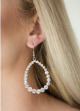 Rise And Sparkle - White Bling Paparazzi Earrings