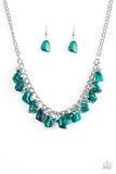 Rocky Shores - Green Paparazzi Necklace