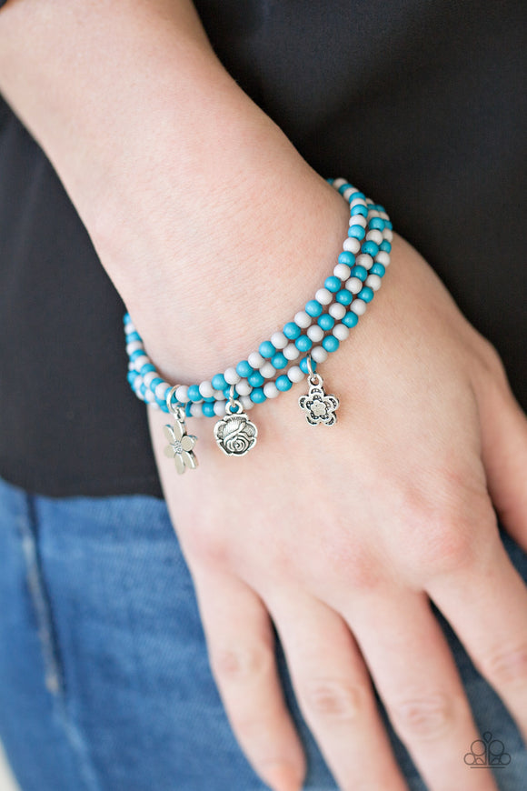 Rooftop Gardens - Blue Paparazzi Bracelet