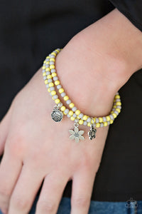 Rooftop Gardens - Yellow Paparazzi Bracelet