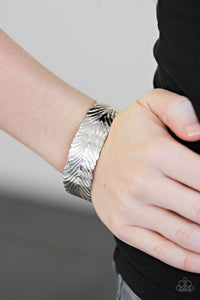 Ruffle Feathers - Silver Paparazzi Bracelet