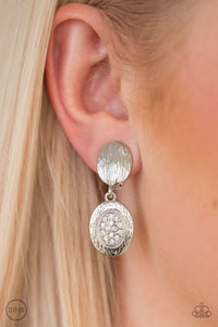 Runway Radiance - Silver Clip-on Paparazzi Earrings