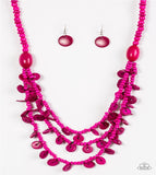 Safari Samba - Pink Wood Paparazzi Necklace