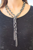 Scarfed For Attention - Blockbuster - Gunmetal Paparazzi Necklace