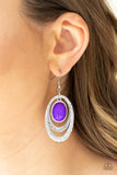 Seaside Spinster - Purple Paparazzi Earrings