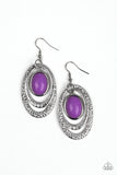 Seaside Spinster - Purple Paparazzi Earrings